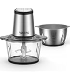 ミキサー，フードプロセッサー Amazon.co.jp: ASUTAS フードプロセッサー 2L大容量 【2ボウル